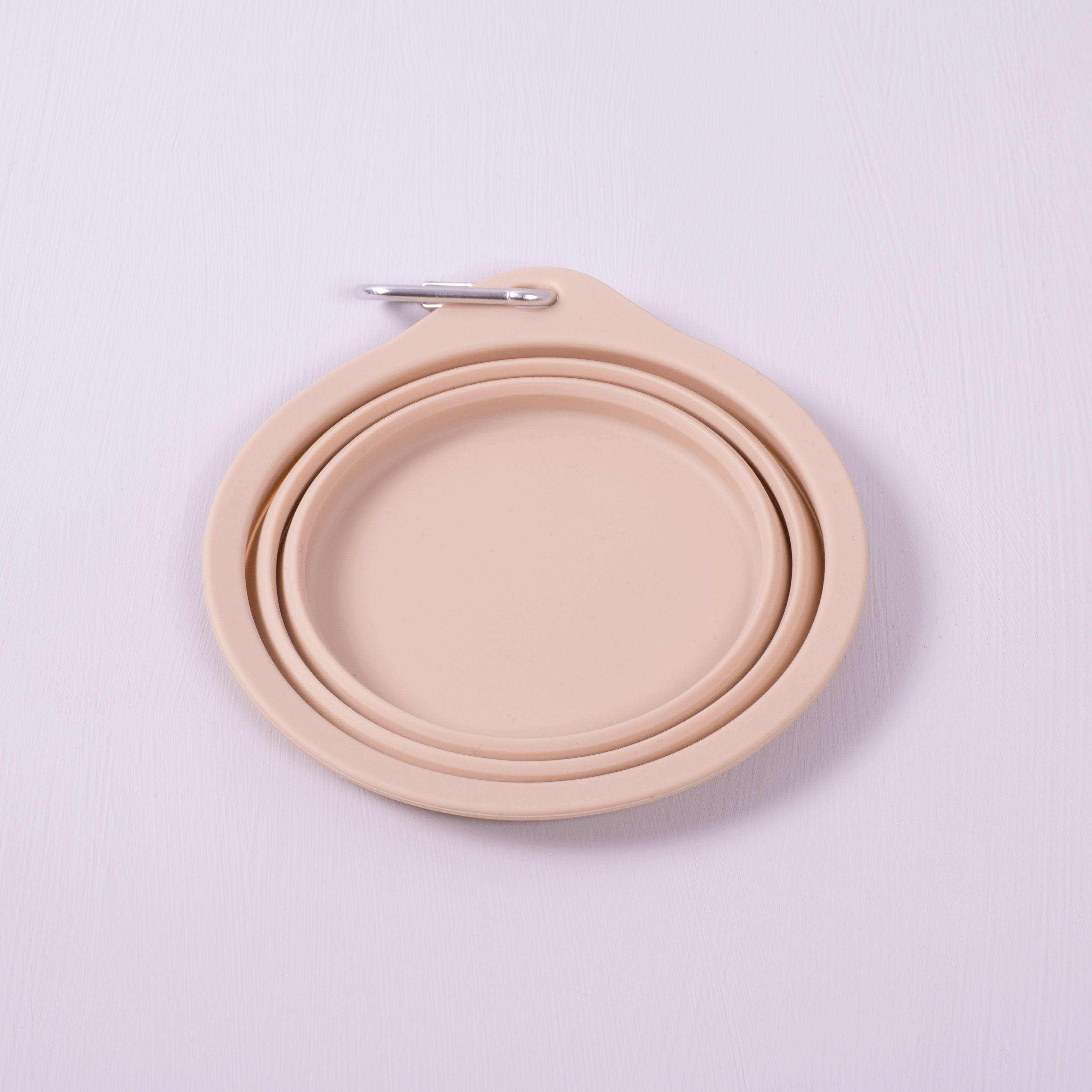 Draagbare Siliconen voerbak beige