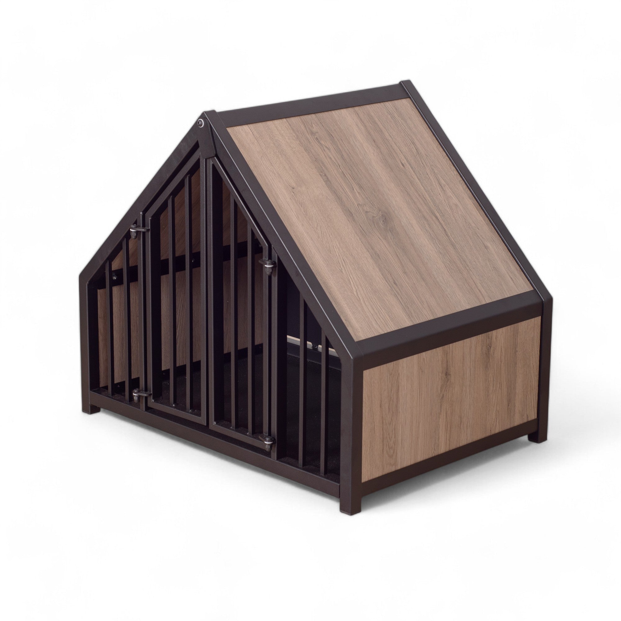 Hondenbench huisje staal en hout Sanremo oak