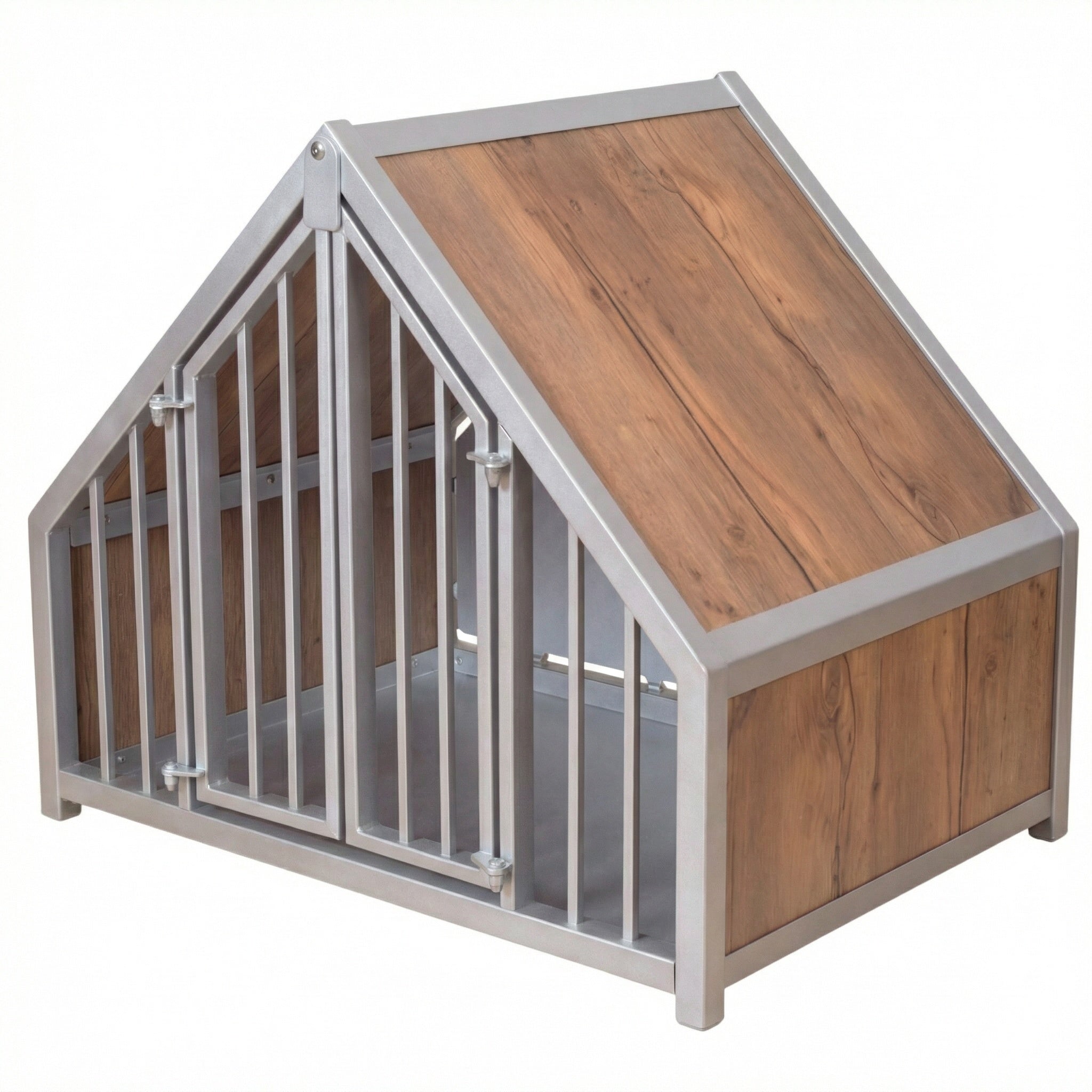 Hondenbench huisje staal en hout wild wood
