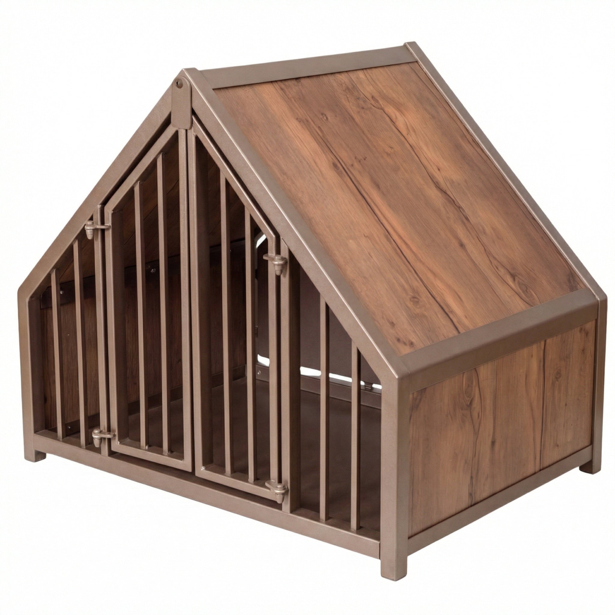 Hondenbench huisje staal en hout wild wood