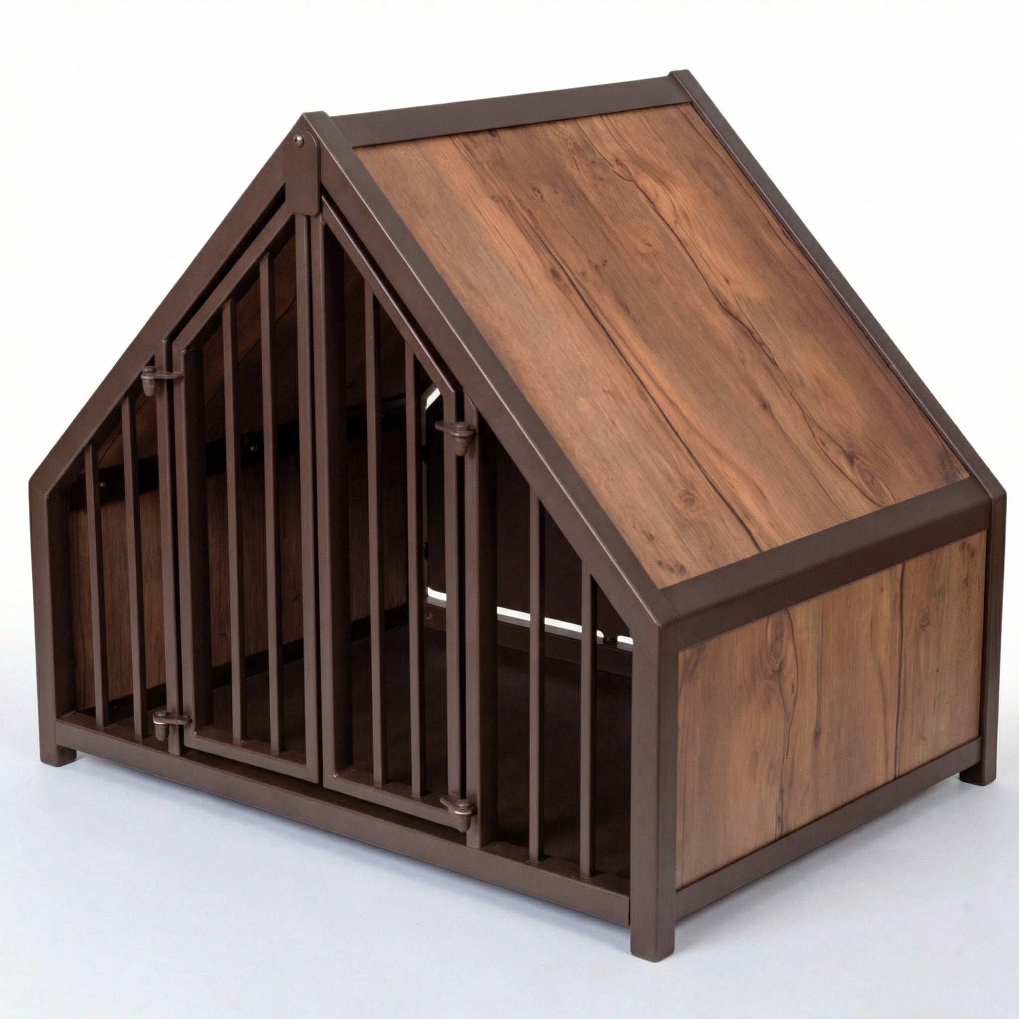 Hondenbench huisje staal en hout wild wood