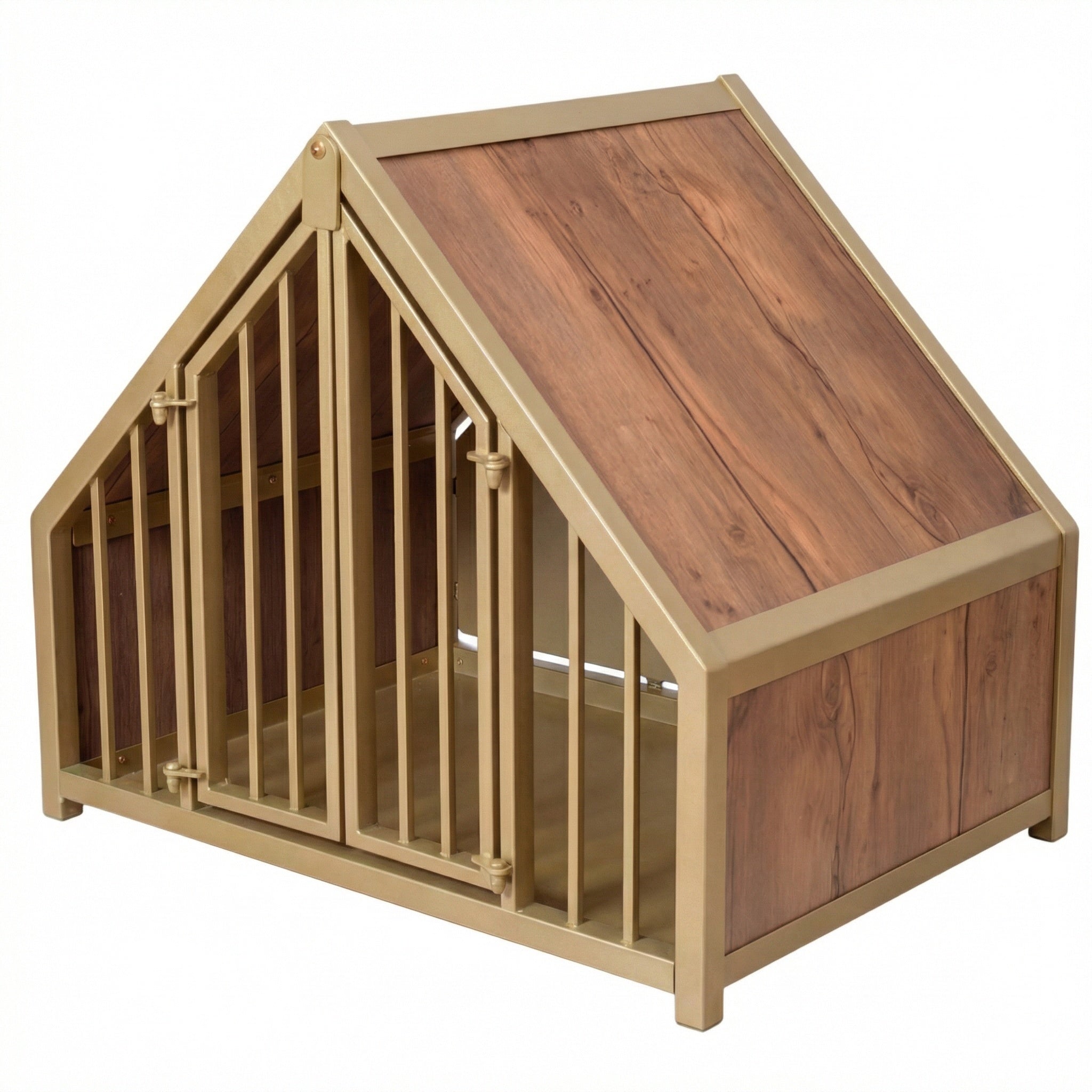 Hondenbench huisje staal en hout wild wood