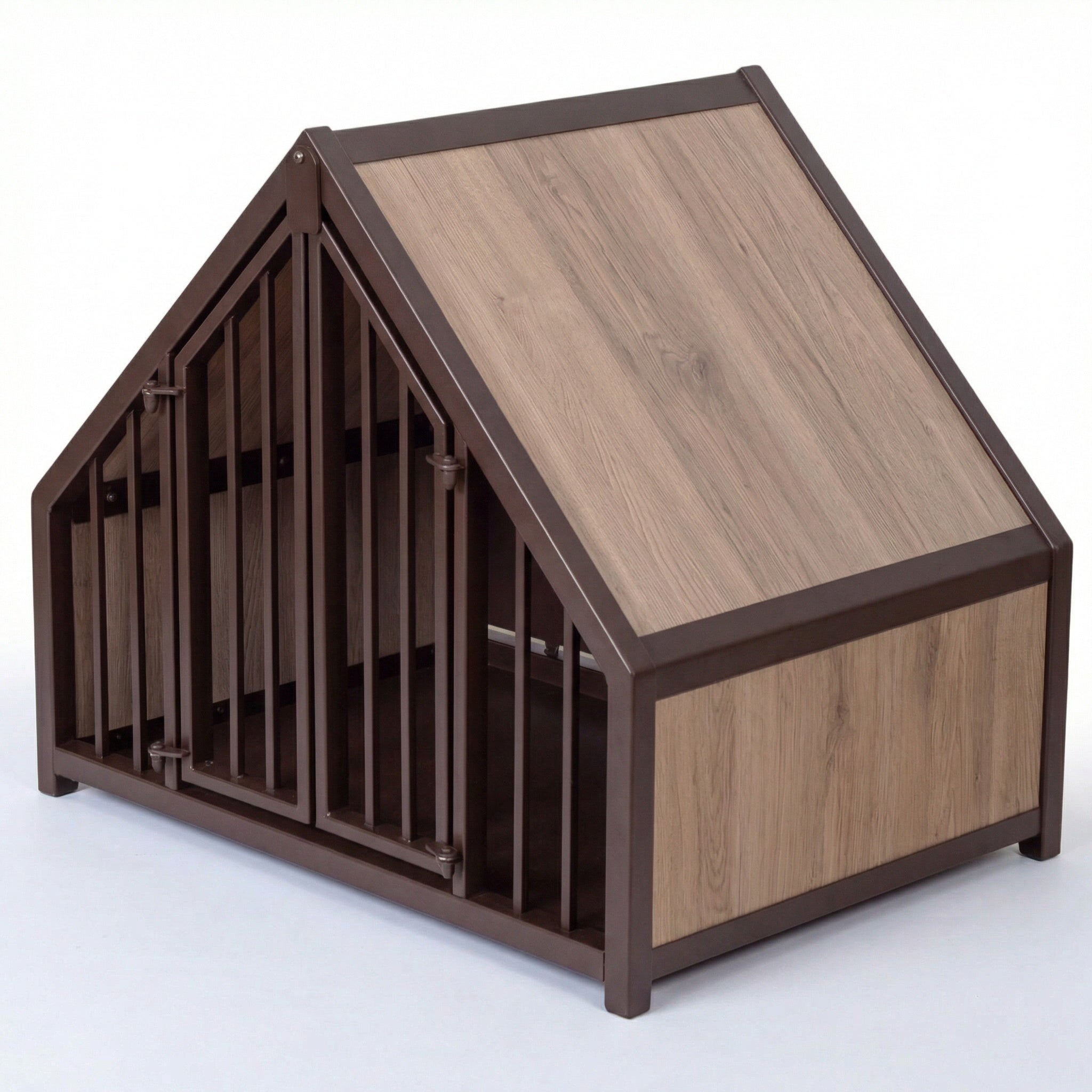 Hondenbench huisje staal en hout Sanremo oak