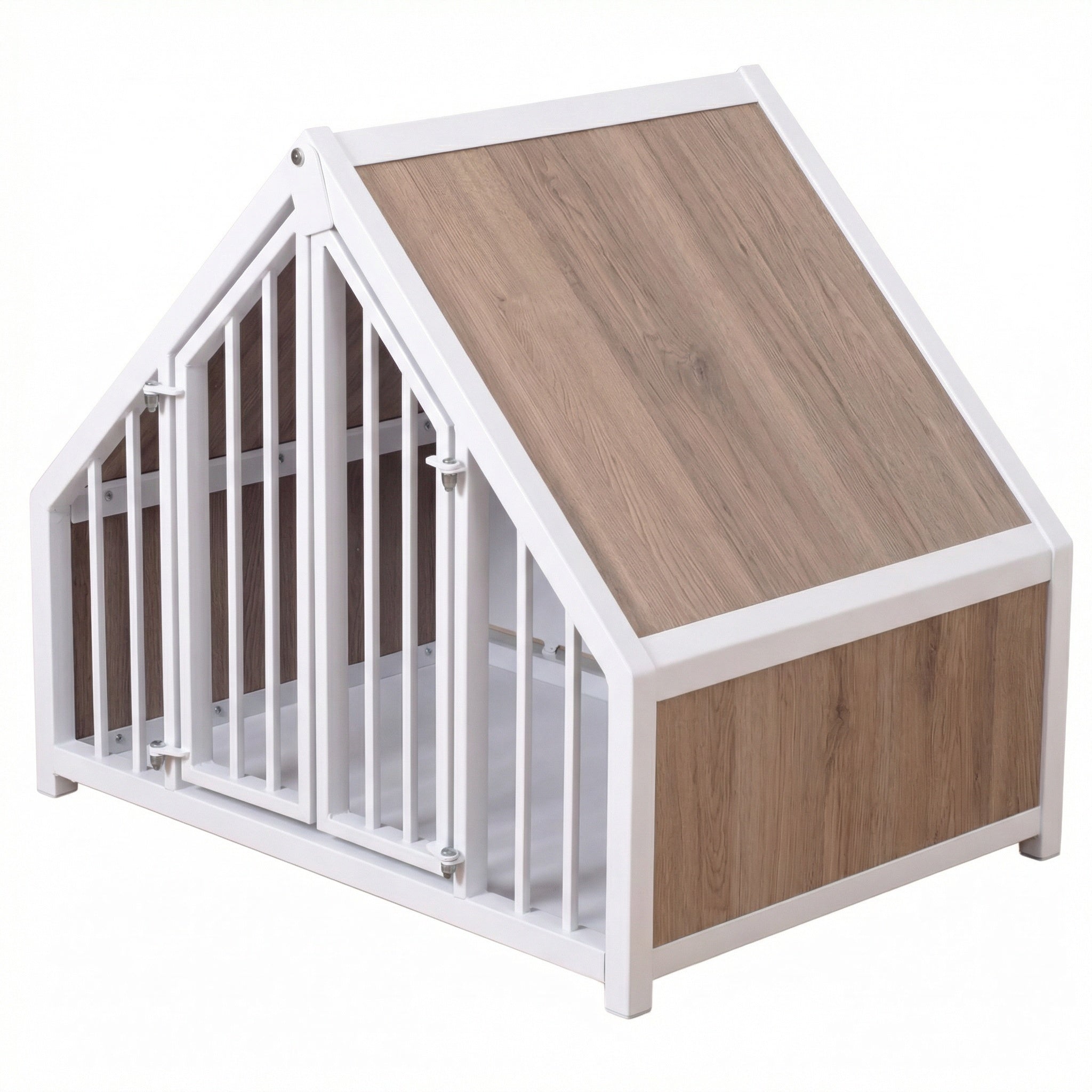 Hondenbench huisje staal en hout Sanremo oak