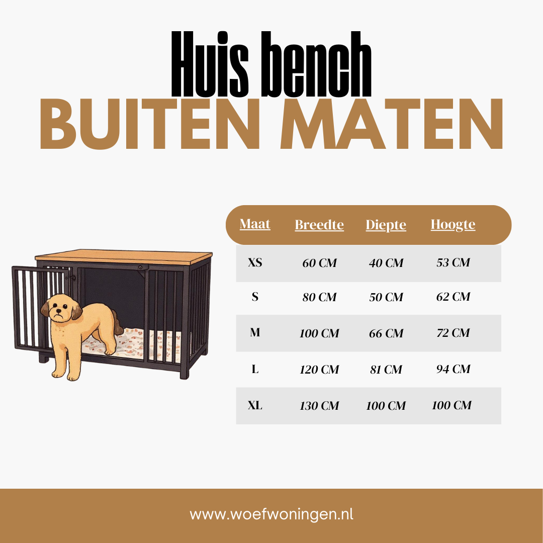 Hondenbench staal – stevig & veilig
