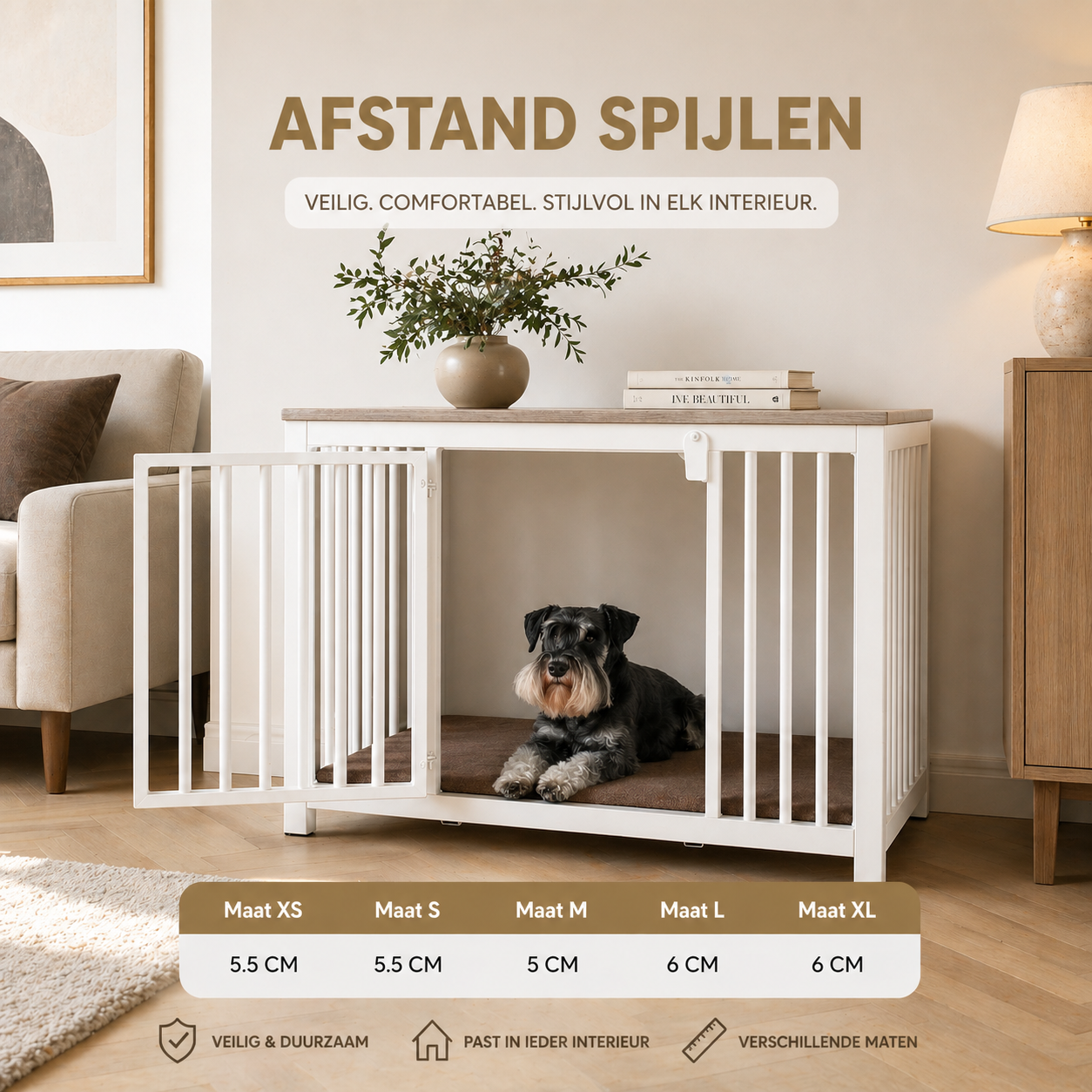 Stalen hondenbench voor in huis – Design bench voor woonkamer