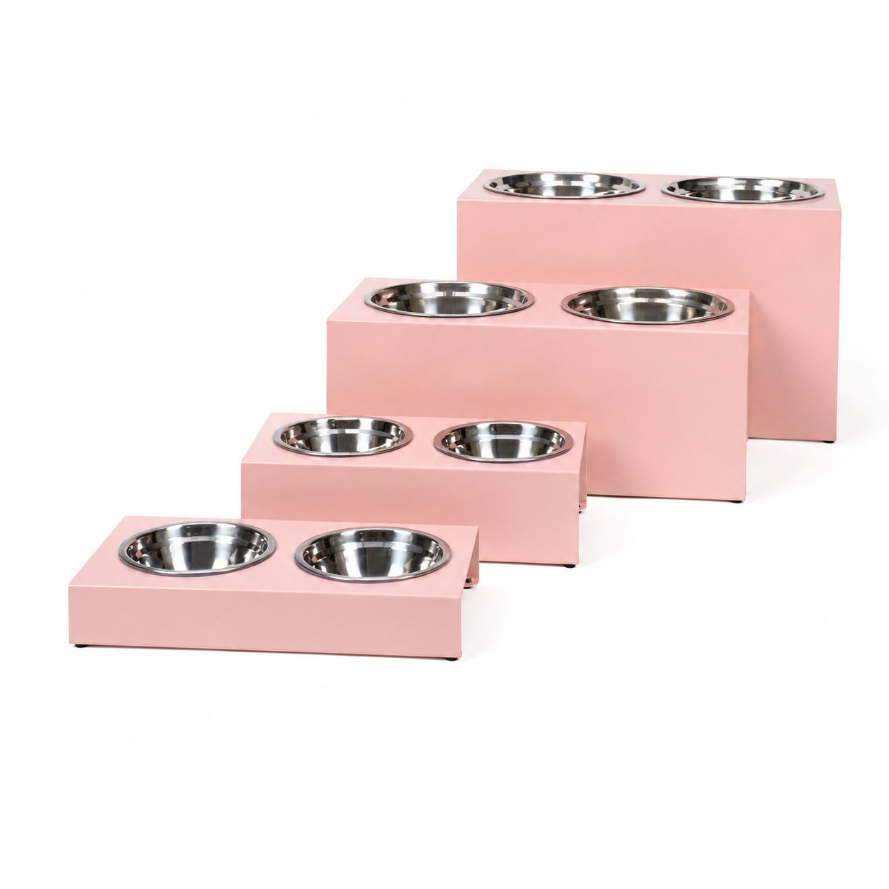 Honden voerbak staal roze