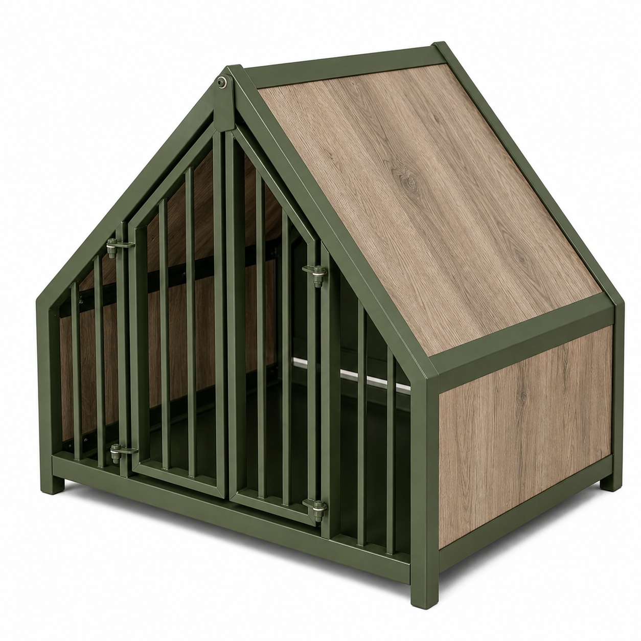 Hondenbench huisje staal en hout Sanremo oak