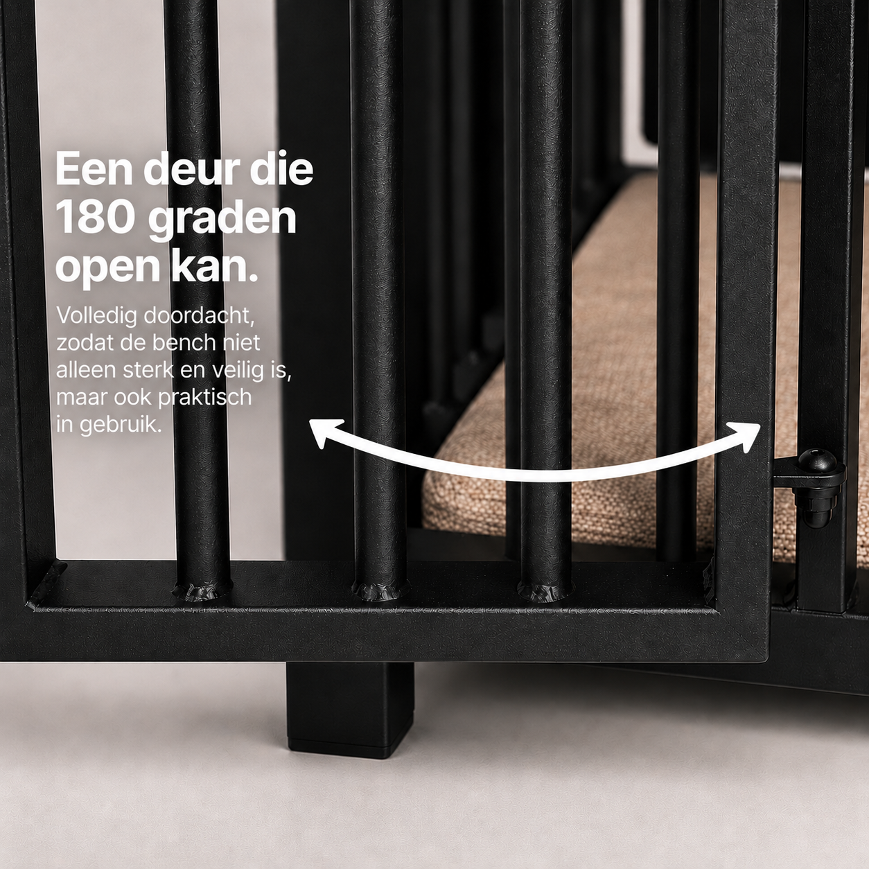 Stalen hondenbench voor in huis – Design bench voor woonkamer