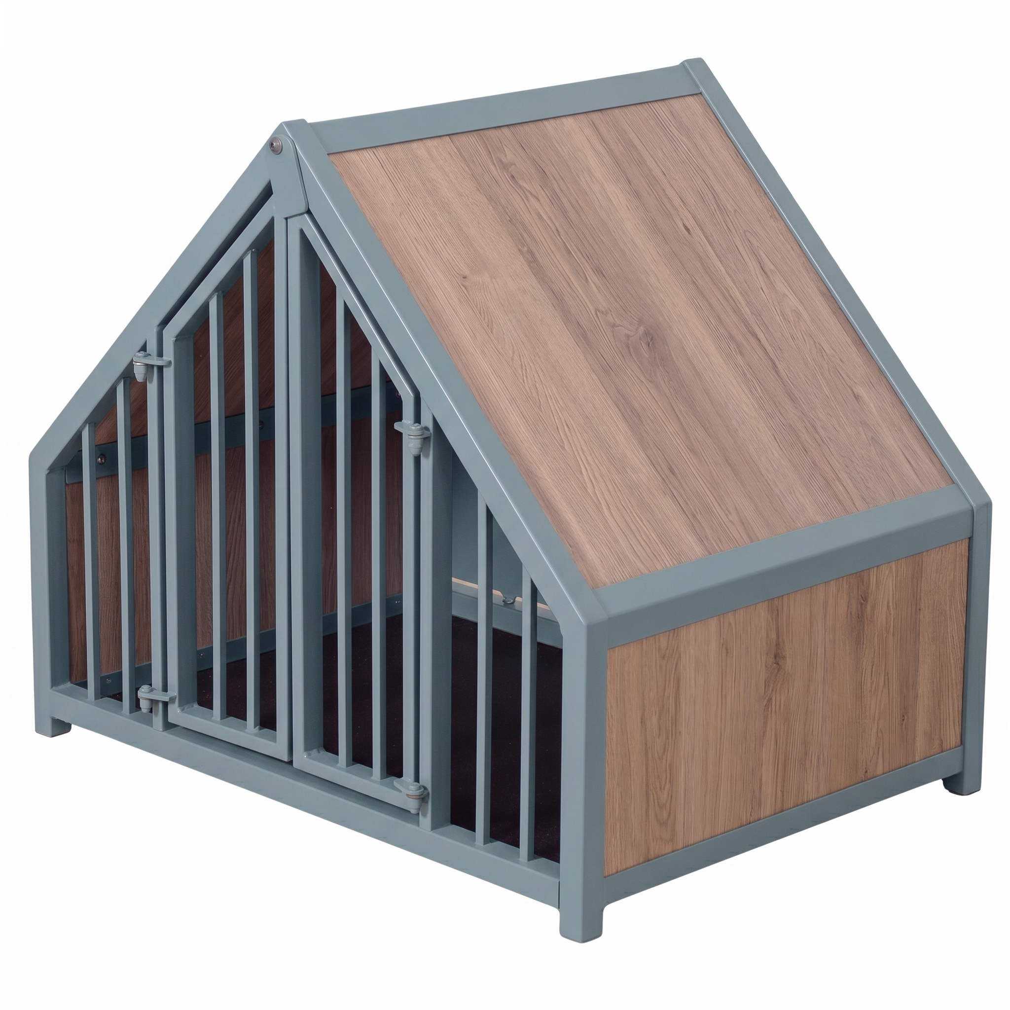 Hondenbench huisje staal en hout Sanremo oak