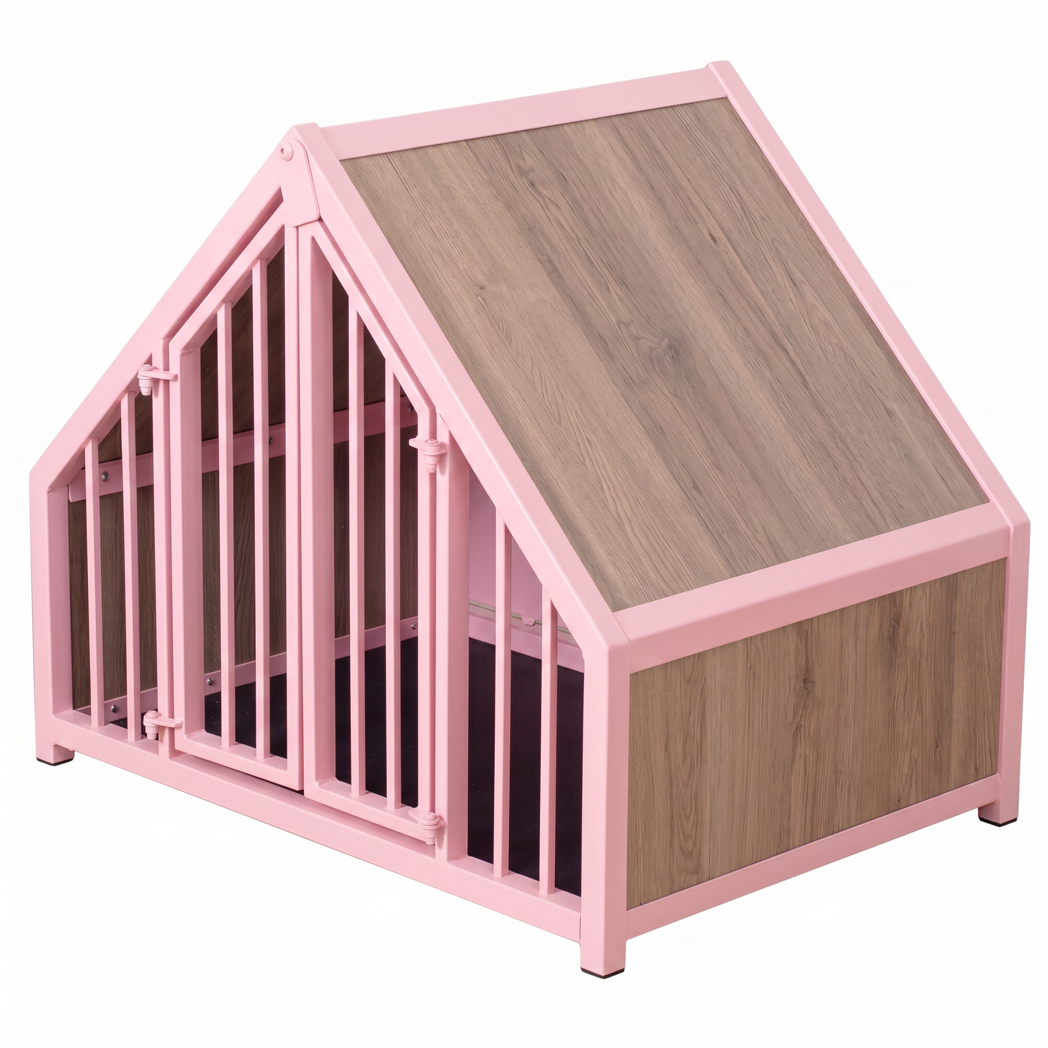 Hondenbench huisje staal en hout Sanremo oak