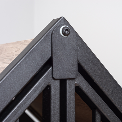 Hondenbench huisje staal en hout light oak