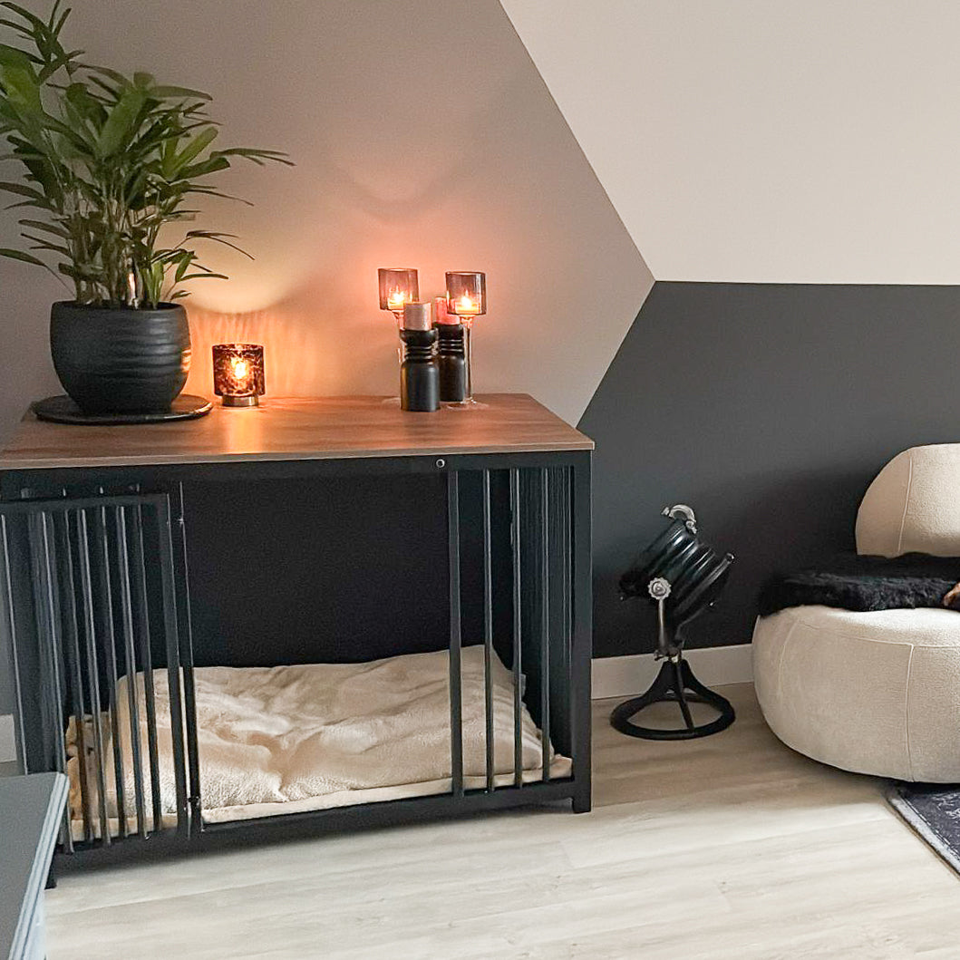 Stalen hondenbench voor in huis – Design bench voor woonkamer